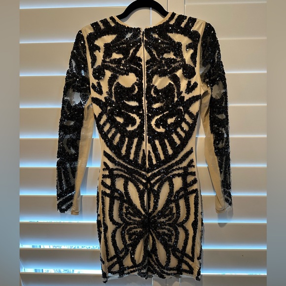 Bebe Mesh + Sequin Cocktail Party Dress - Picture 3 of 8